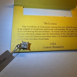 Silver Moissanite Pendant 1.2ct Square 6mm